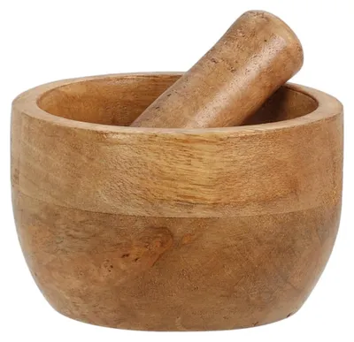 Produktbild von Excellent houseware vijzel en mortel manghout 10cm