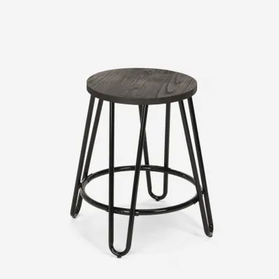 Produktbild von Hocker Metall Holz Industrielles Design Bars Restaurants Küche Carbon One - Schwarz