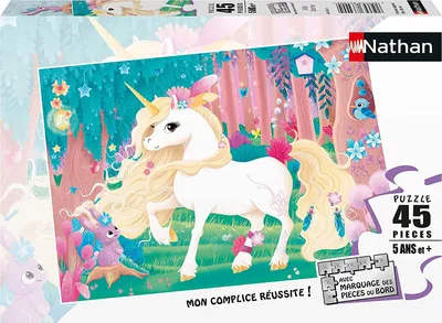 Produktbild von Nathan Puzzle Einhorn - 45 Teile - Kinderpuzzle Karton