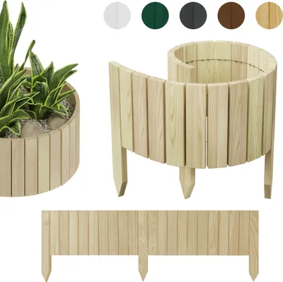 Image de be4nature Rollborder Clôture à emboîter 100 x 30 cm Beige Bordure de parterre en bois de pin non imprégné petite clôture de parterre Clôture de devant de jardin Palissade de jardin