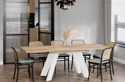 Produktbild von ENDO-Möbel Ausziehbarer Esstisch Como White 130-210cm (Eiche Evoke)