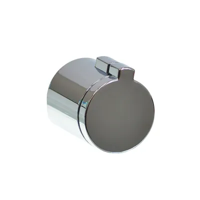 A close-up, studio shot of a chrome-plated plumbing part against a white background.