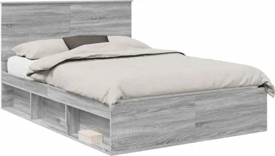 Zdjęcie produktu dla vidaXL Rama łóżka szara Sonoma 140 x 200 cm lite drewno sosnowe
