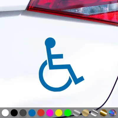 Produktbild von PantherPixel Behindert Aufkleber Handicap Rollstuhlfahrer Sticker Auto Geschenkidee Farbe Blau