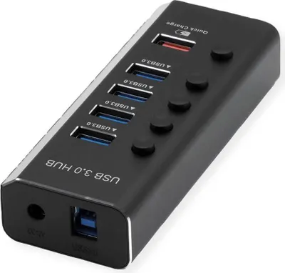 Image de ROLINE USB3.2 Gen1 Hub, 5x, 4x A + 1x QC Ports einzeln schaltbar (14.02.5058)