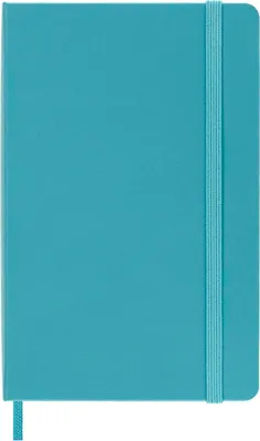 Immagine prodotto di Moleskine Classic Notebook, Taccuino a Righe, Copertina Rigida e Chiusura ad Elastico, Formato Pocket 9 x 14 cm, Colore Azzurro Blu Reef, 192 Pagine
