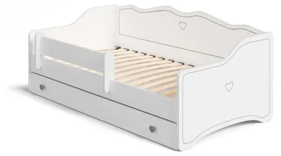 Zdjęcie produktu dla Łożko dziecięce EMMA z szufladą i barierką 160x80 szary