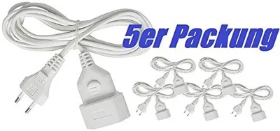 Obrázok produktu pre Plastový predlžovací kábel Brennenstuhl v bielej farbe 5 m 5-pack