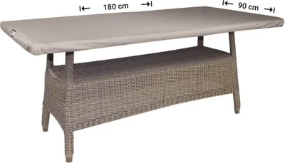 Produktbild von Raffles Covers Abdeckhaube für Tischplatten 180 x 90 cm | Atmungsaktiv | Wasserdicht | UV-beständig | Doppelnähte | Elastischer Kordelzug