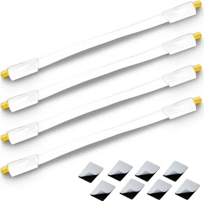 Produktbild von 4x ARLI Fensterdurchführung UltraSlim Weiß | TV SAT Flachkabel 0,2 mm vergoldet DVB-S2 DVB-T2 für Fenster & Türen