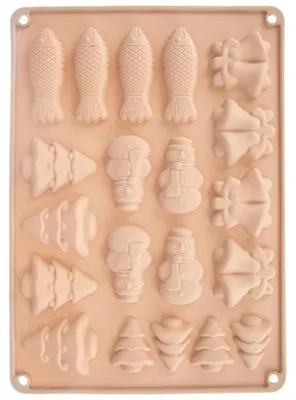 Obrázok produktu pre Forma na koláče a pralinky – silikónová forma – 34 x 24,5 x 1 cm – béžová