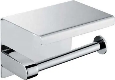 Image de Porte-rouleau de papier toilette avec plaque chromée - Porte-rouleau de papier toilette pour salle de bain - Porte-rouleau de papier toilette en acier inoxydable