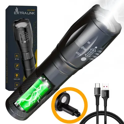 Obrázek produktu pro Extralink LED Svítilna s Akumulátorem 10 W 400 lm 300 m Micro USB