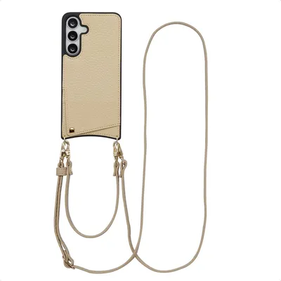 Produktbild von Selencia Nova HandyHülle mit Kordel und Kartenhalter Samsung Galaxy S25 FE - Beige