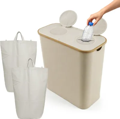 Zdjęcie produktu dla Relaxdays 4052025848989, 140 l, Prostokątny, Bambusowy, Włókno szklane, Tkanina, Plastik, Poliester, Beżowy, 570 mm, 370 mm