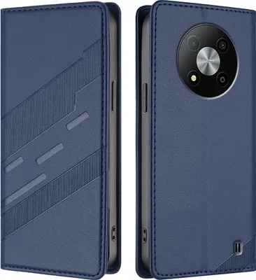 Produktbild von Hülle für ZTE Blade A73 5G, Kunstleder Brieftaschen Handyhülle mit Kartenfach und Standfunktion Blau