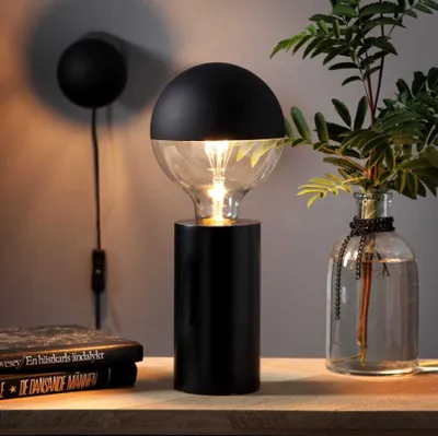 Zdjęcie produktu dla Lampa stołowa drewniana TUB E27 czarny