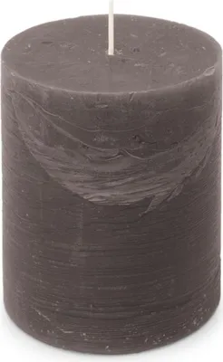 Produktbild von Große rustikale Stumpenkerze in Dunkelgrau, 100 mm Durchmesser, 130 mm Höhe