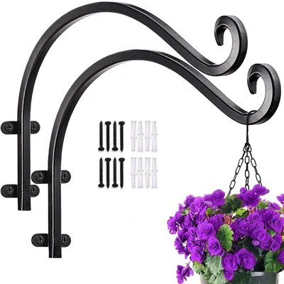 Pflanzenhalter 2er-Set, Schmiedeeisen, schwarz, 29x24 cm