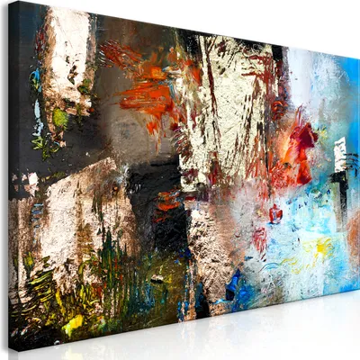 Immagine prodotto di Murale mega XXXL astratto 250x125 cm pezzo unico formato XXL stampa d'arte per auto montaggio tela quadri moderni quadri fai da te decorazione murale casa decorazione colorata a-A-0537-ak-e