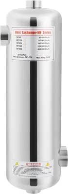 Produktbild von Edelstahl Schwimmbadheizung Wärmetauscher 60KW Schwimmbad, 250 L/Min Poolwasserdurchfluss, 30 L/Min Heißwasserfluss, Schwimmbadwärmetauscher für Poolsystem
