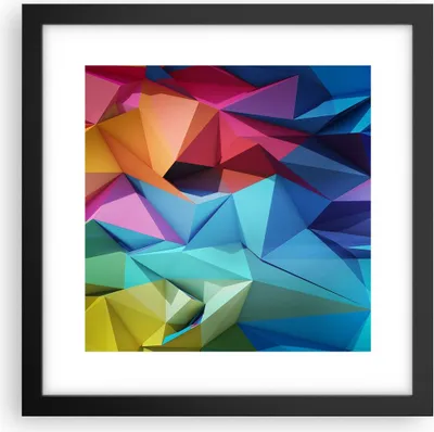 Produktbild von Gerahmtes Poster - Schwarzer Rahmen - Formen futuristisch geometrisch - 30x30 cm - Wand Bild - Wanddeko - Wandbilder - Wandposter - Bilderrahmen - Bilder - Kunstdruck - Wandbild - P2BAC30x30-3027