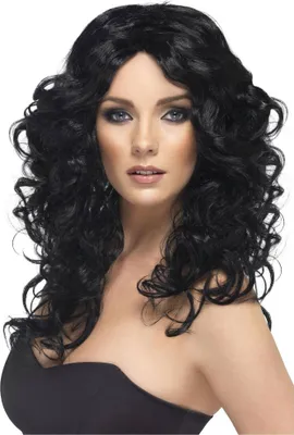 Produktbild von Smiffys - "Glamour" Perücke für Damen SM1031 (Einheitsgröße) (Schwarz)
