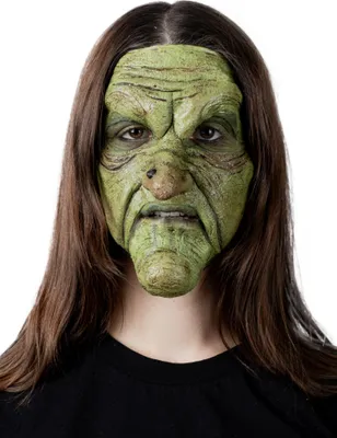 Produktbild von Grüne Hexe Maske zum Ankleben