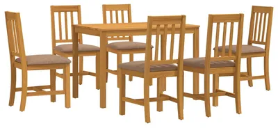 Immagine prodotto di vidaXL Set da pranzo, 7 pezzi, grigio, legno massello di quercia