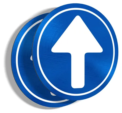 Richtungspfeile aus Aluminium, 20 cm, 2 Stück, Blau
