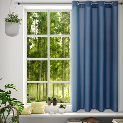 Verdunkelungsvorhang 140x175 cm, Dunkelblau, 1 Stück, Polyester, Ösen