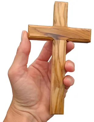 Wandkreuz aus Olivenholz 16 cm handgefertigt gesegnet