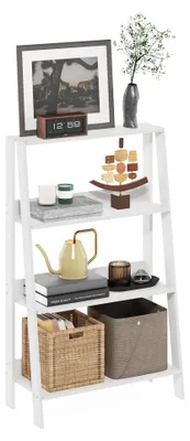 4-stufiges Ladder-Bücherregal, Weiß, 27,61x59,99x97,61 cm