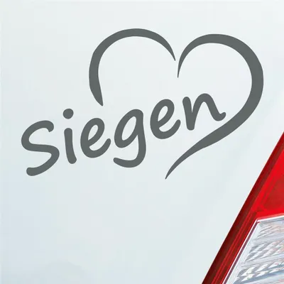 Produktbild von Auto Aufkleber Siegen Herz Stadt City Love Liebe Heimat 13,5x8 cm Grau Sticker Heckscheibenaufkleber