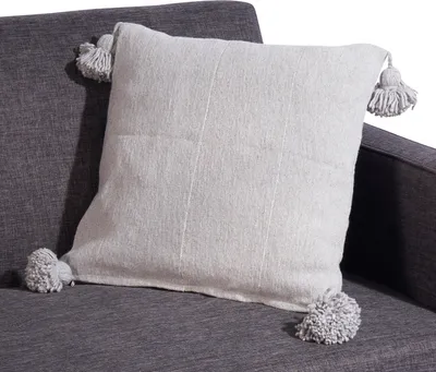 Obrázok produktu pre Marocký vankúš Vlnený vankúš na pohovku Mousma Grey