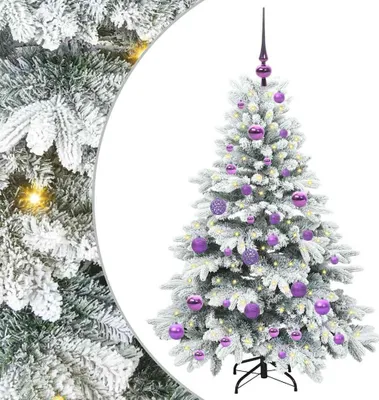 Image de vidaXL Sapin de Noël artificiel avec 150 LEDs Blanc 120 cm PE et PVC