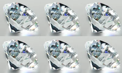 Produktbild von 6er Set Deko Diamanten klar D. 4cm Glas geschliffen Formano