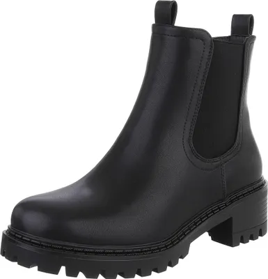 Produktbild von Ital-Design Damen Stiefeletten  Textiloptik, Lederoptik Plateaustiefeletten 90417899 Schwarz Gr.  37