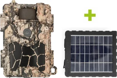 Produktbild von Outdoor Wildlife Hunting Trail und Wildkamera OXE Spider 4G, GSM-Modul, 24MP, Full HD, IP66 wasserdichte, Jagdkamera 0,5s Auslösezeit, Android/iOS APP, Solarpanel + 32 GB SD-Karte, 8 Batterien und ein Stativ !