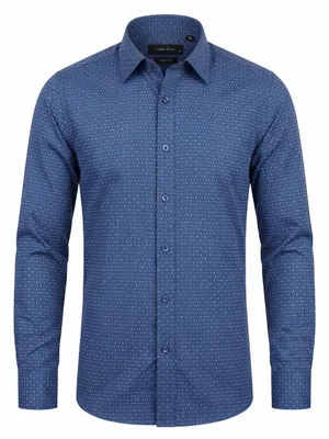 Produktbild von Herren Hemd Gemustert Slim Fit Langarm Freizeit Business 97% Baumwolle L-XXL