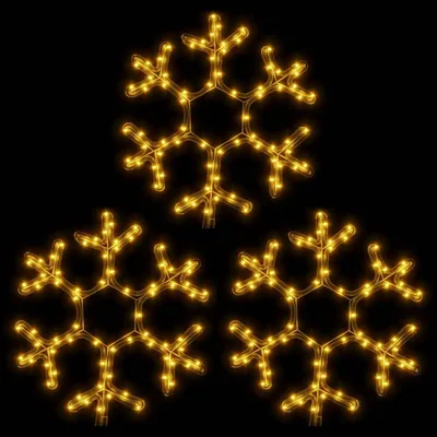 Produktbild von vidaXL LED-Schneeflocken 3 Stk. Warmweiß 38x37 cm