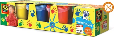 Zdjęcie produktu dla Farba do palców Ses, 4 kolory