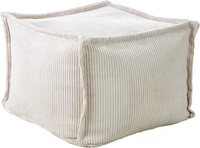 Produktbild von Würfelhocker - 65 x 65 cm - Beige - Cordbezug - EPS-Styropor-Kügelchen
