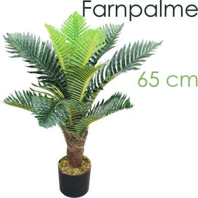 Produktbild von Decovego, künstlicher Palmfarn, 65 cm, wie echt, Plastik, Wohnzimmer Deko