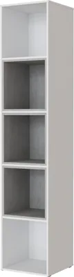 Produktbild von SMARTBett Standregal, Würfelregal  für Wohnzimmer, Kinderzimmer, Schlafzimmer und Büro |  Regal Weiss + 3 Würfel Beton