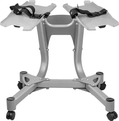 Zdjęcie produktu dla Stojak na hantle, regulowany dla ciężarów 24-40 kg, maksymalne obciążenie 100 kg / 220 funtów, ergonomiczna konstrukcja, w tym 4 blokowane kółka, trwała żelazna rama