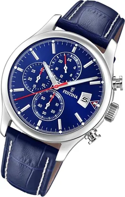 Produktbild von Festina Herren Uhr Chronograph F20375/2 Leder Armbanduhr blau UF20375/2
