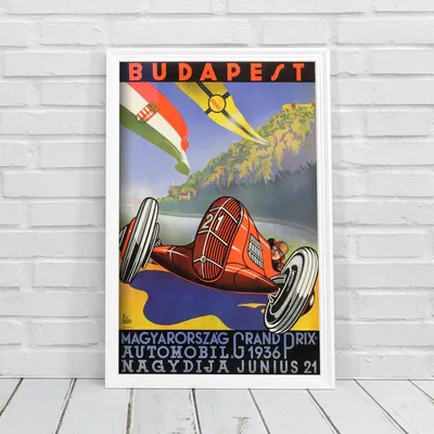 Produktbild von Poster - Canvas - Leinwand - 29,7 cm x 42 cm - Magyarorszag Budapest Grand Prix Auto