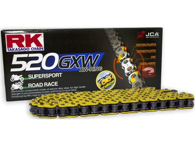 Image de Chaîne RK 520 Gxw 118 N jaune/noire ouverte