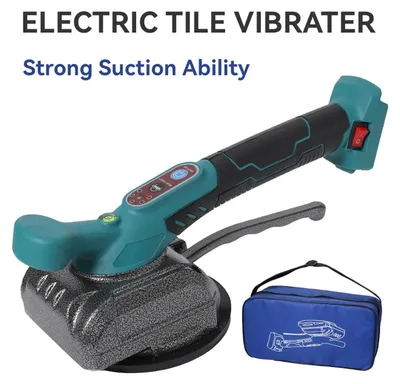 Immagine prodotto di Strumenti per piastrellisti - Macchina vibrante per piastrelle senza fili - Capacità di carico: 100 kg - Dispositivo portatile - Frequenza di vibrazione regolabile - Con 1 batteria - Adatta per piastrelle da parete e pavimento
